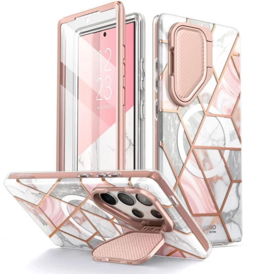 Cosmo Mag Supcase case with MagSafe for Samsung Galaxy S24 Ultra - pink marble