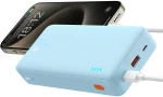Baseus Airpow 20W 20000mAh Power Bank with White Baseus Simple Series USB-A - USB-C 50cm Cable - Blue