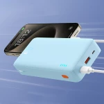 Baseus Airpow 20W 20000mAh Power Bank with White Baseus Simple Series USB-A - USB-C 50cm Cable - Blue