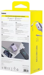Baseus QPow 2 30W 10000mAh Power Bank with Built-in USB-C Cables - Purple