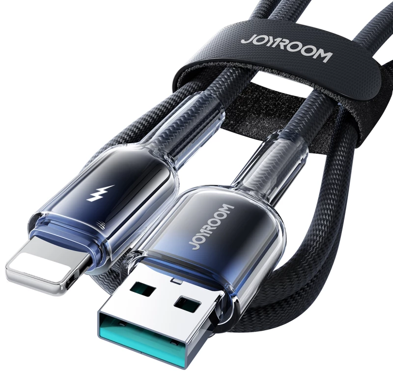 Joyroom S-A42 Crystal-Clear Series 3A USB-A - Lightning cable 1.2m - black
