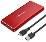 Qoltec 51831 Enclosure | M.2 SSD drive | SATA | NGFF| USB 3.0 | Super speed 5Gb/s | 2TB | Red