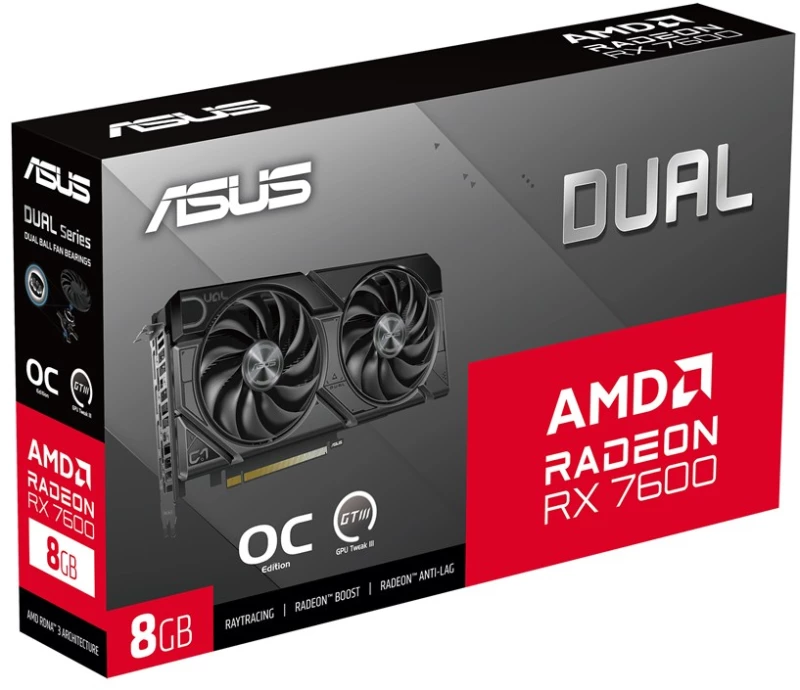 ASUS Dual -RX7600-O8G-EVO AMD Radeon RX 7600 8 GB GDDR6