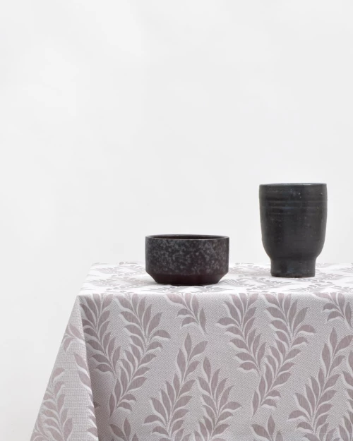 Ζακάρ Τραπεζομάντηλο με Γαλλική Γωνία Lille σε 2 Αποχρώσεις 12 ατόμων (135x260cm) Σοκολά