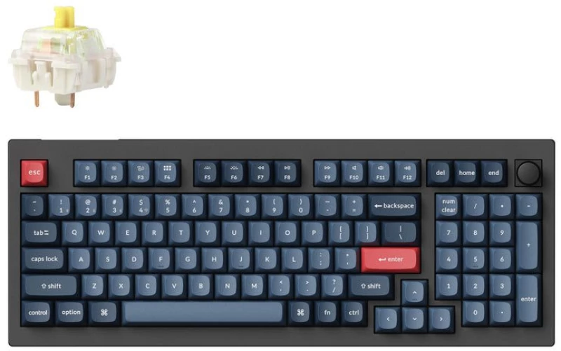 Keychron V5 Max QMK/VIA (V5M-D4) Wireless BT/2,4/Wired Custom Mechanical Keyboard Banana Sw. 96% US