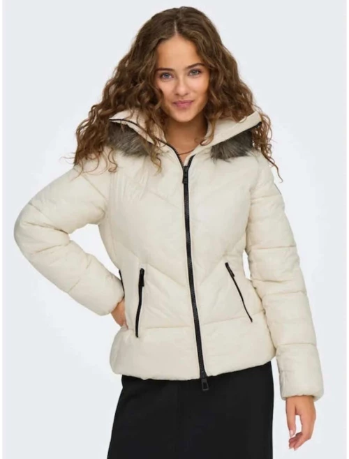 Only 15322003 Μπουφάν Puffer Άσπρο