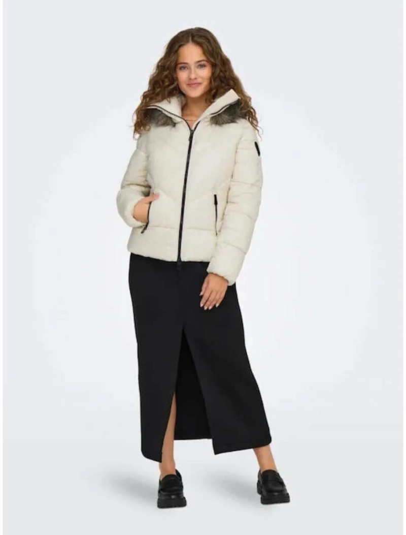 Only 15322003 Μπουφάν Puffer Άσπρο