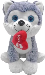 Χάσκυ Λούτρινο με Καρδιά 30cm ToyMarkt 99528