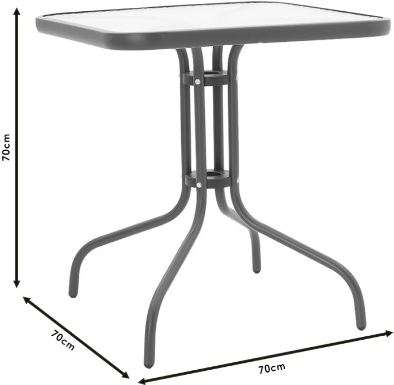 Τραπεζαρία Watson-Calan σετ 3τεμ  μέταλλο-textilene καφέ 70x70x70εκ