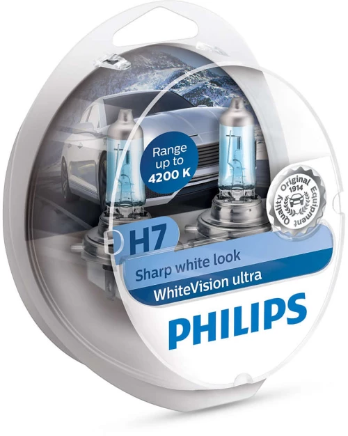 H7 12V 55W λάμπες Philips White Vision Ultra 12972WVUSM