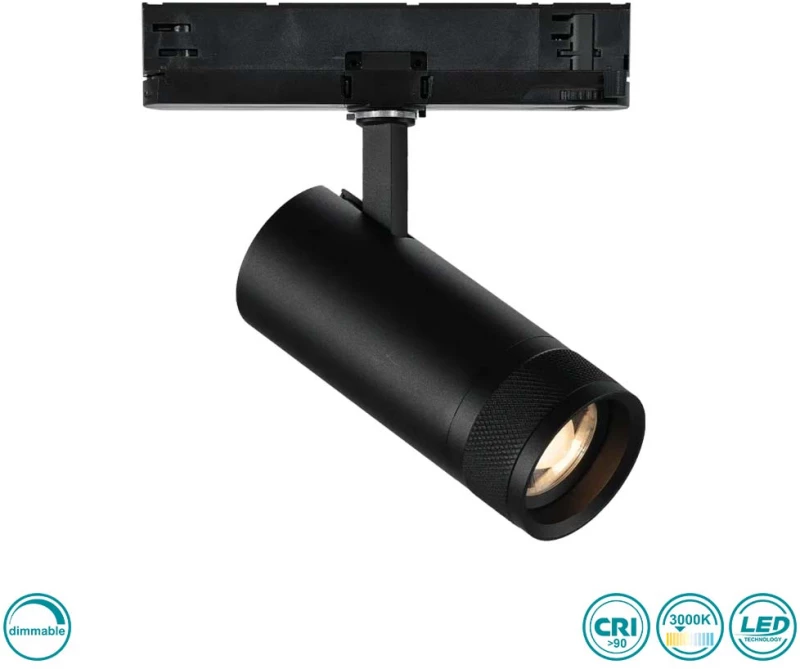 Φωτιστικό Σποτ Ράγας 3C Ideal Lux Eos 25W 303000 Dimming Dali Μαύρο (3000K)