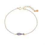 Βραχιόλι Senza Silver 925 Gold Plated, Ματάκι σχήμα ψαράκι με σμάλτο
