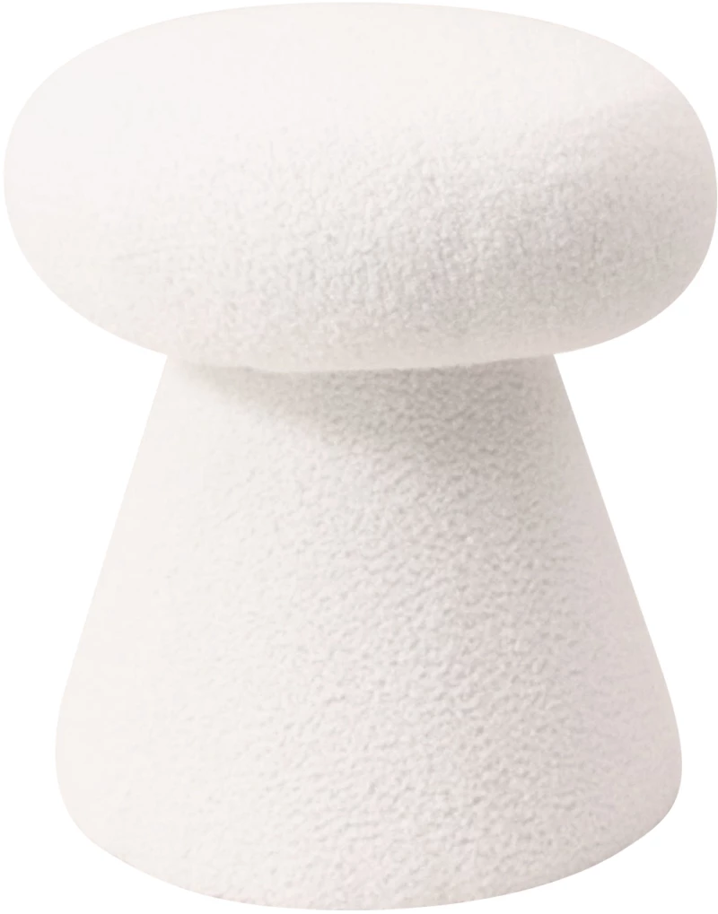 Σκαμπό ArteLibre TRIACYTIS Λευκό Ύφασμα Teddy 38x38x42cm