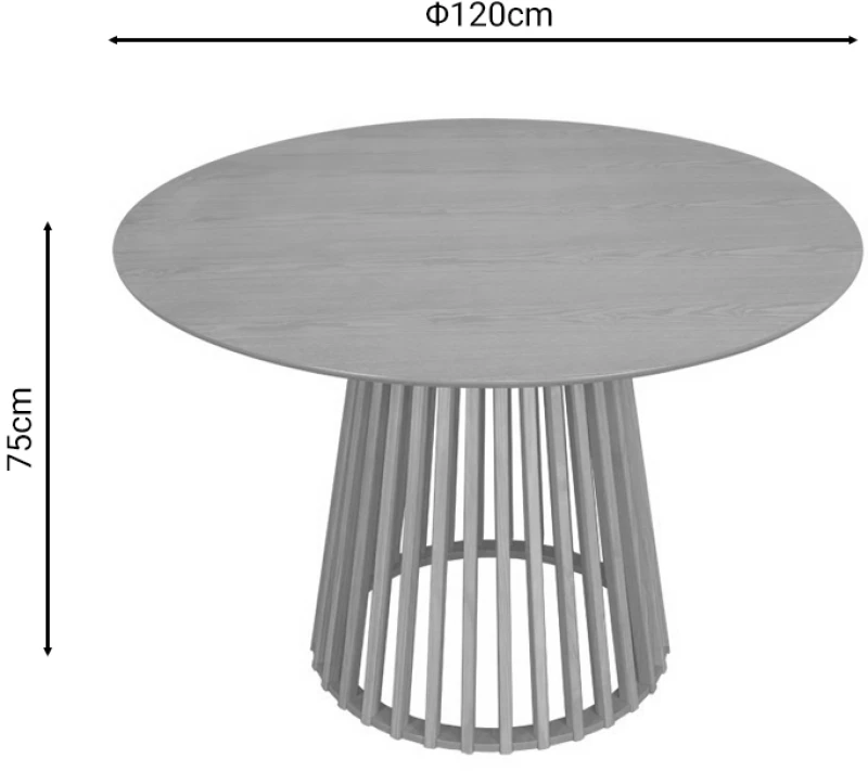 Τραπέζι Domonic pakoworld φυσικό Φ120x75εκ
