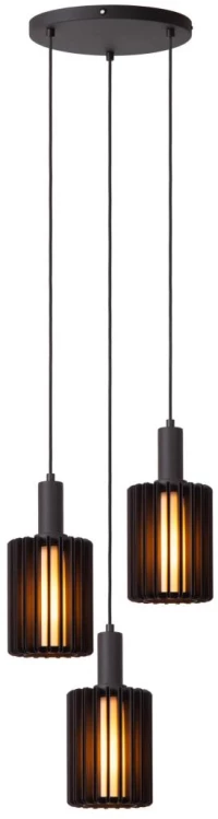Φωτιστικό Κρεμαστό Lucide LAMBRES 3xE27 - Black - 45410/13/30