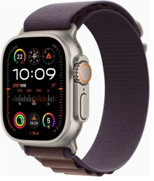 Apple Watch Ultra 2 (Series 9 2023) Gps +Cellular 49mm Titanium Case με Alpine Loop L Indigo EU