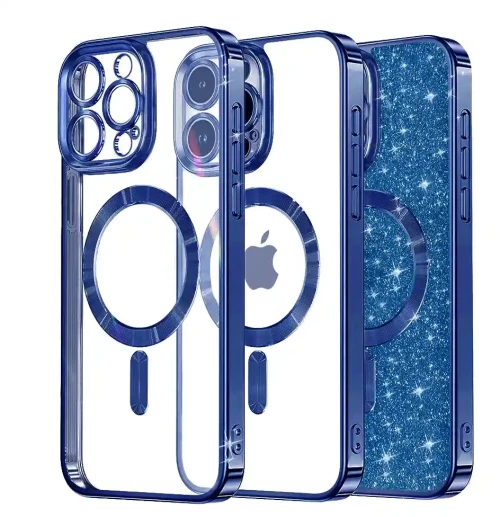 Techsuit Θήκη Luxury Glitter MagSafe iPhone 16 Pro Max Deep Blue