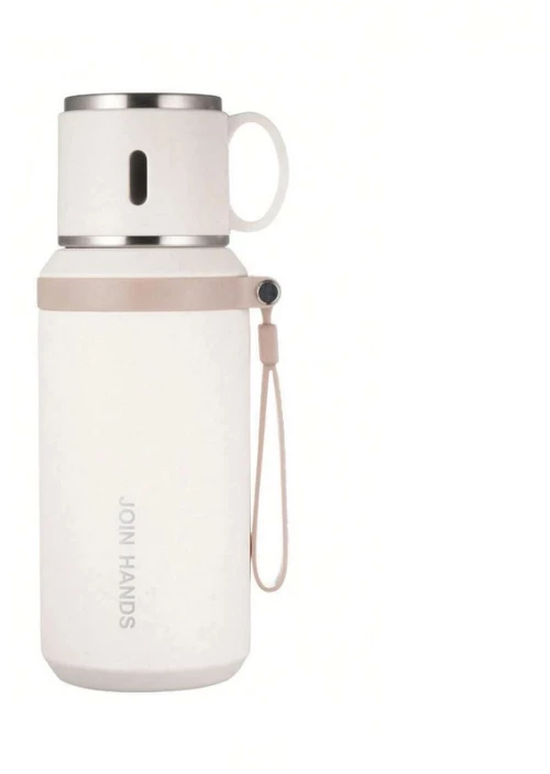 Φορητό παγούρι-θερμός με κούπα - 650ml - 219507 - White