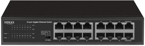 HIMAX switch S116G, 16x Ethernet θύρες, έως 1000Mbps