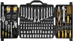 VEVOR 207-Piece Mechanics Tool Set 1/4" 3/8" 1/2" Drive Sockets SAE and Metric