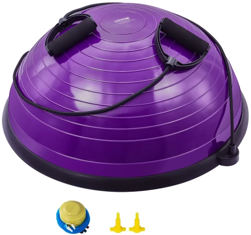 VEVOR 23" Half Exercise Ball Trainer Yoga Balance Stability Band Resistance Ball