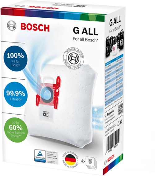 Bosch/Siemens BBZ41FGALL Σακούλες Σκούπας 4τμχ Συμβατή με Σκούπα Bosch / Siemens