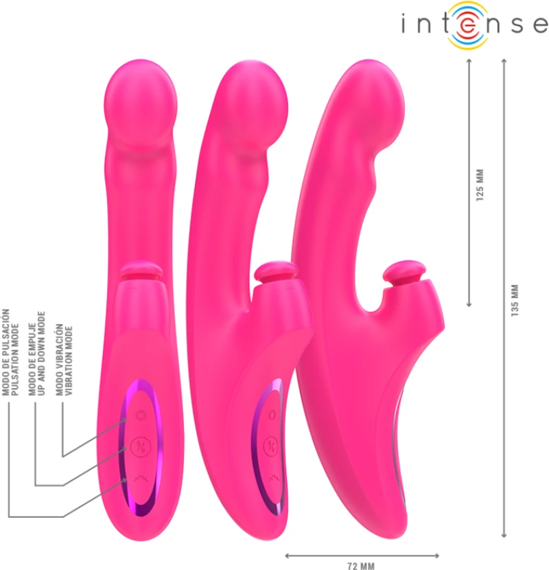INTENSE - EMI VIBRATOR 13.5 CM MULTIFUNCTION 3 IN 1 10 VIBRATIONS - ( Κωδικός Προϊόντος : D-242075 )