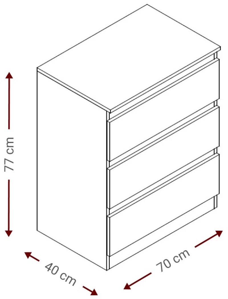 Συρταριέρα Juniper 3S-Leuko