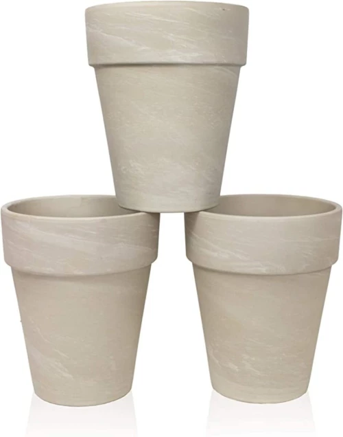 Κλασική Πήλινη Γλάστρα Πολύ Απαλό γκρι 21 cm x 25 cm