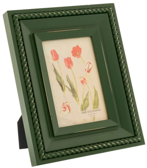 Ξύλινη κορνίζα σε πράσινο χρώμα με πλαίσιο από MDF 10x15 εκ