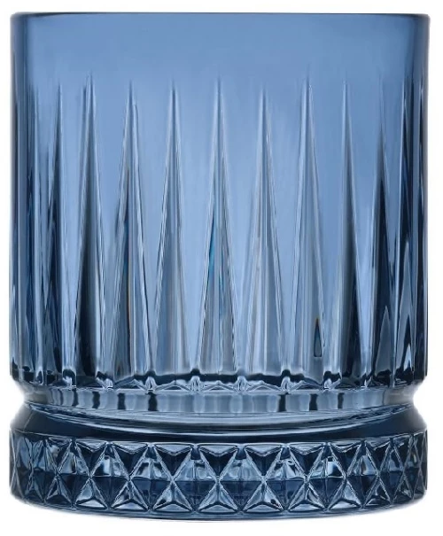 Elysia Blue γυάλινο χαμηλό ποτήρι σε μπλε διάφανη απόχρωση σετ τεσσάρων τεμαχίων 8x10 εκ 355ml