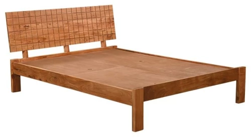 Capital διπλό κρεβάτι από ξύλο ακακίας σε φυσική απόχρωση για στρώμα 160x200 εκ