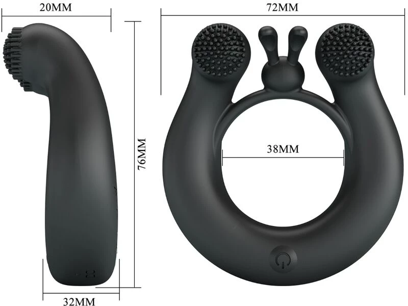 PRETTY LOVE - DAHLIA VIBRATING RING + CLITORIS STIMULATOR 12 VIBRATIONS - ( Κωδικός Προϊόντος : D-242467 )