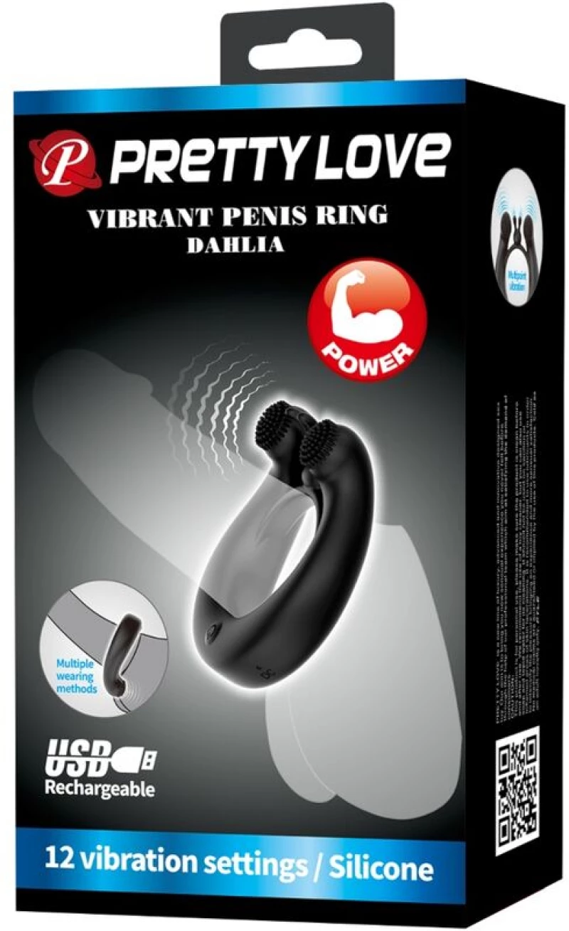 PRETTY LOVE - DAHLIA VIBRATING RING + CLITORIS STIMULATOR 12 VIBRATIONS - ( Κωδικός Προϊόντος : D-242467 )