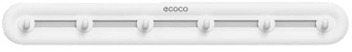 ECOCO κρεμάστρα μπάνιου/κουζίνας E23154 με 6 γάντζους, 3.8x5x40cm, λευκή