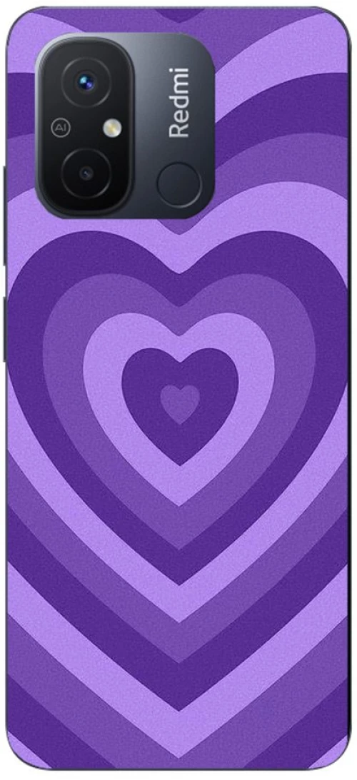 Hearts Silicone case θήκη για Xiaomi Redmi 12C purple