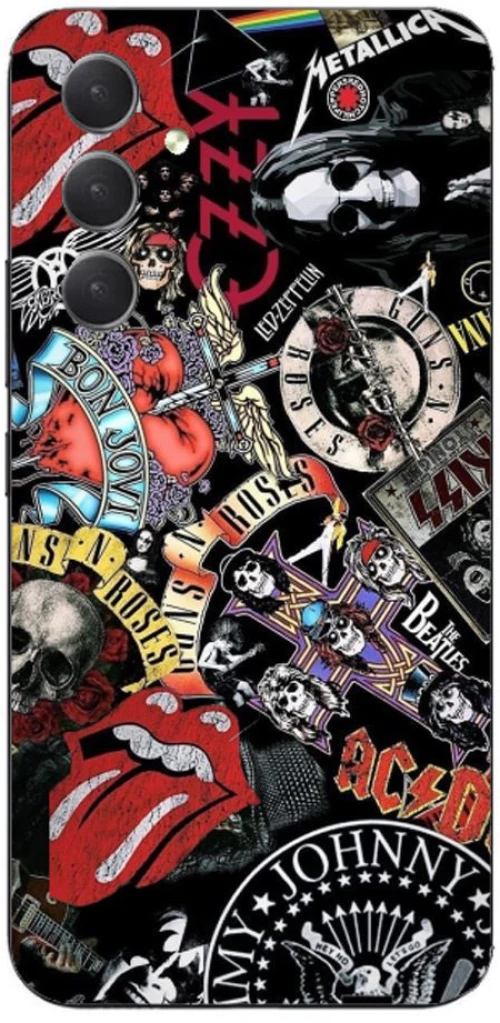 Rock Bands Silicone Case θήκη για Samsung Galaxy A54 5g black