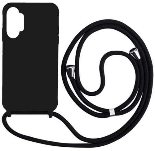 Cord Silicone back cover θηκη με κορδόνι για Samsung Galaxy A23 black*