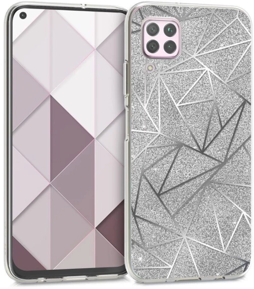 Θήκη kwmobile Tpu Silicone Θήκη για Huawei P40 Lite Glitter Shards Silver