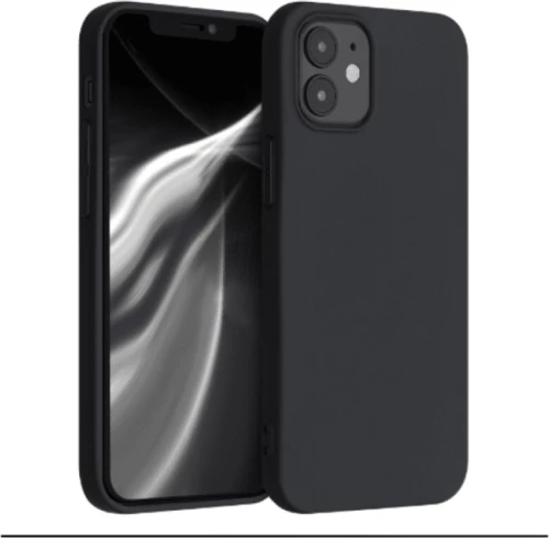 Silicone Case Soft Flexible Rubber Cover Θήκη για iPhone 12 mini black