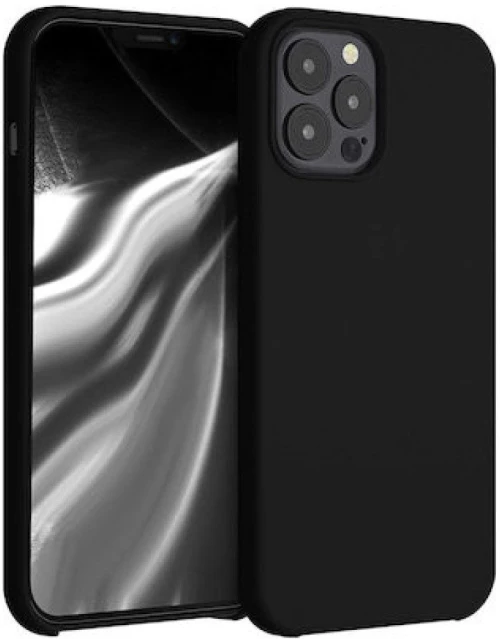 Silicone Case Soft Flexible Rubber Cover Θήκη για iPhone 12 Pro Max 6,7'' black