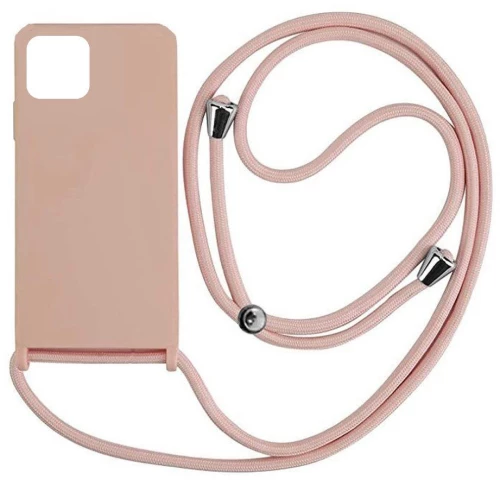 Cord Silicone back Case με κορδόνι για Iphone 11 nude*