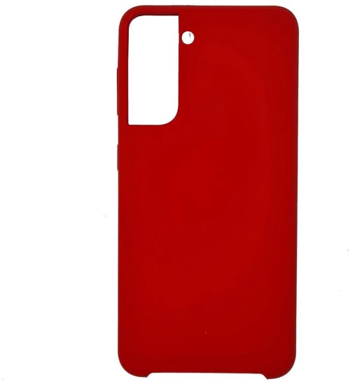 Silicone Case Soft Flexible Rubber Cover Θήκη για Samsung Galaxy S21 5G red*