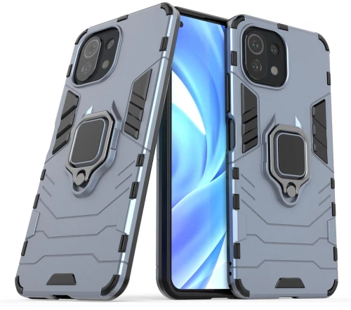 Ring Armor Case Kickstand Tough Rugged Cover Θήκη για Xiaomi Mi 11 Lite 5G / 11 Lite NE blue*