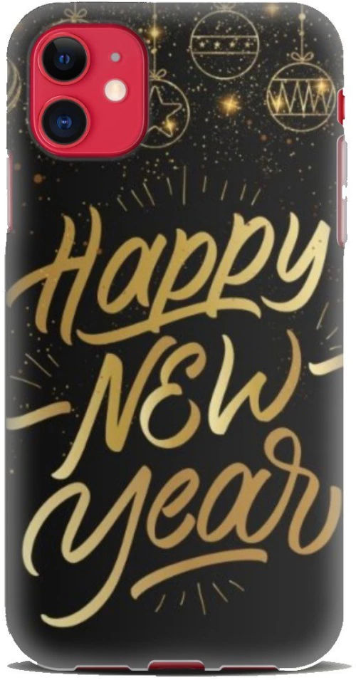Silicone case Happy New Year Edition Θήκη για Iphone 12 Mini black-gold
