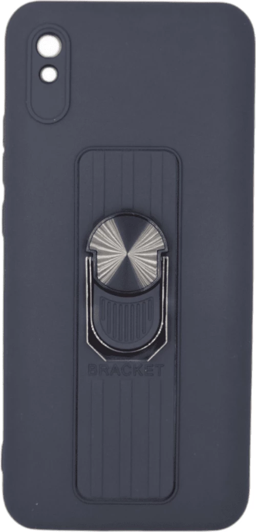 Ring Case silicone case with finger grip and stand for Xiaomi Redmi 9A dark blue*