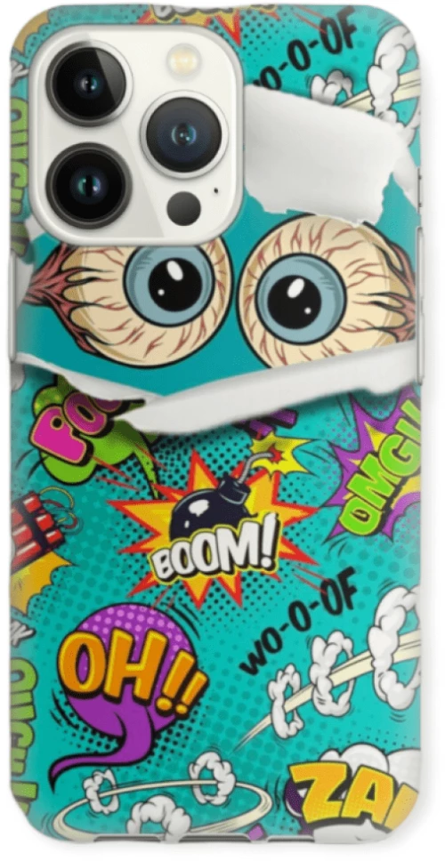 Comic Eyes Silicone case Θήκη για Iphone 13 Pro green