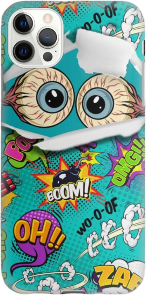 Comic Eyes Silicone case Θήκη για Iphone 11 Pro green