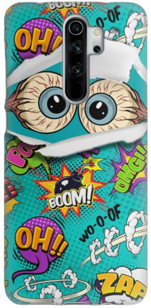 Comic Eyes Silicone case for Xiaomi Redmi 9 green