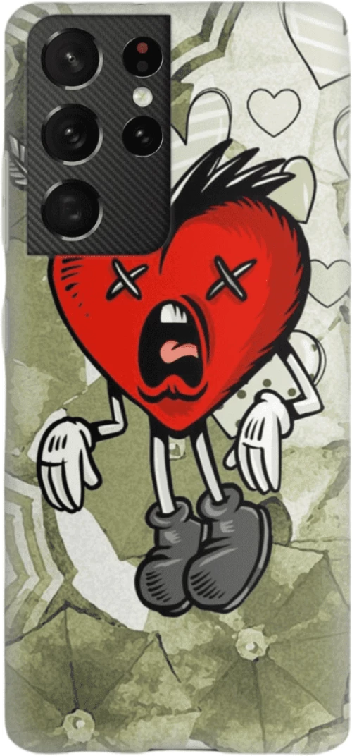 Heart Silicone case Θήκη για Samsung Galaxy S21 Ultra red